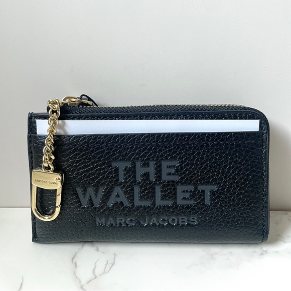 New Marc Jacobs Leather Top Zip Multi Wallet Black - Picture 1 of 7